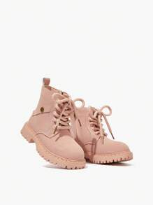 Giày bốt đi tuyết ngoài trời thời trang màu hồng All-Match có lót giữ nhiệt dành cho bé gái, phù hợp cho mùa thu/đông - Hồng - Xem 7