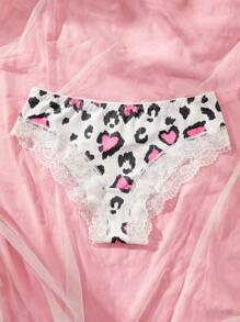 Bragas con encaje y estampado de leopardo para adolescentes