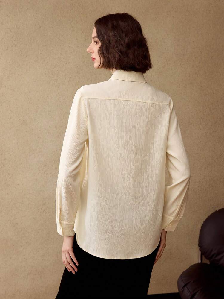 SOLID TEXTURED STEREO FLOWER SHIRT