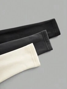 SHEIN Áo thun ba mảnh cổ tròn bó sát ngắn tay giữ nhiệt dày ấm áp cho bé gái tuổi mới lớn phù hợp cho mùa thu đông - Nhiều màu - Xem 4