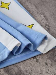 SHEIN Tween Boy Cartoon Print Side Spliced Flared Casual Sweatpants - Baby Blue - View 6