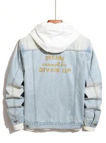 Manfinity Homme Men's Casual Simple Washed Denim Jacket For Autumn