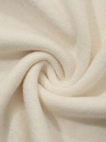 DAZY 女士纯色高领长袖休闲毛衣，秋冬 - 杏色 - 查看 3