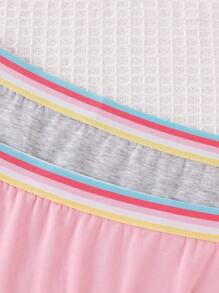 6 件套 少女纯色彩虹弹力腰带时尚潮流比基尼内裤 - 彩色 - 查看 3