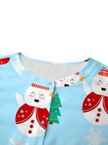 PopScrub Cute Cartoon Minimalist Christmas Snowman Print Women Open Front Pocket Nursing Uniform Top Jacket Scrubs Outerwear - Multicolor - View 5