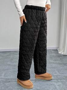 Calvaya 大码纯色简约长裤，休闲日常穿着