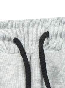 Manfinity Homme Father Gifts,Outfit,Men's Casual Combination Three-Piece Sweatpants, Practical Front And Back Pockets, Comfortable Threaded Trouser Legs, Elastic Waist Cord, Men's Solid Color And Simple, Casual Daily Wear Sports Trousers