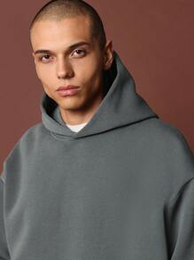 SUMWON Bộ đồ thể thao hoodie oversize và quần nỉ ống rộng - Màu xám đen - Xem 5