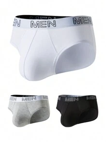 Men's 3-Pack Comfortable Soft Letter Webbing Briefs - Multicolor - View 1