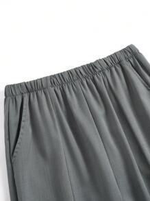 Scrubzie Solid Color V-Neck Short Sleeve Top With Pockets And Elastic Waist Pants Scrub Uniform Set