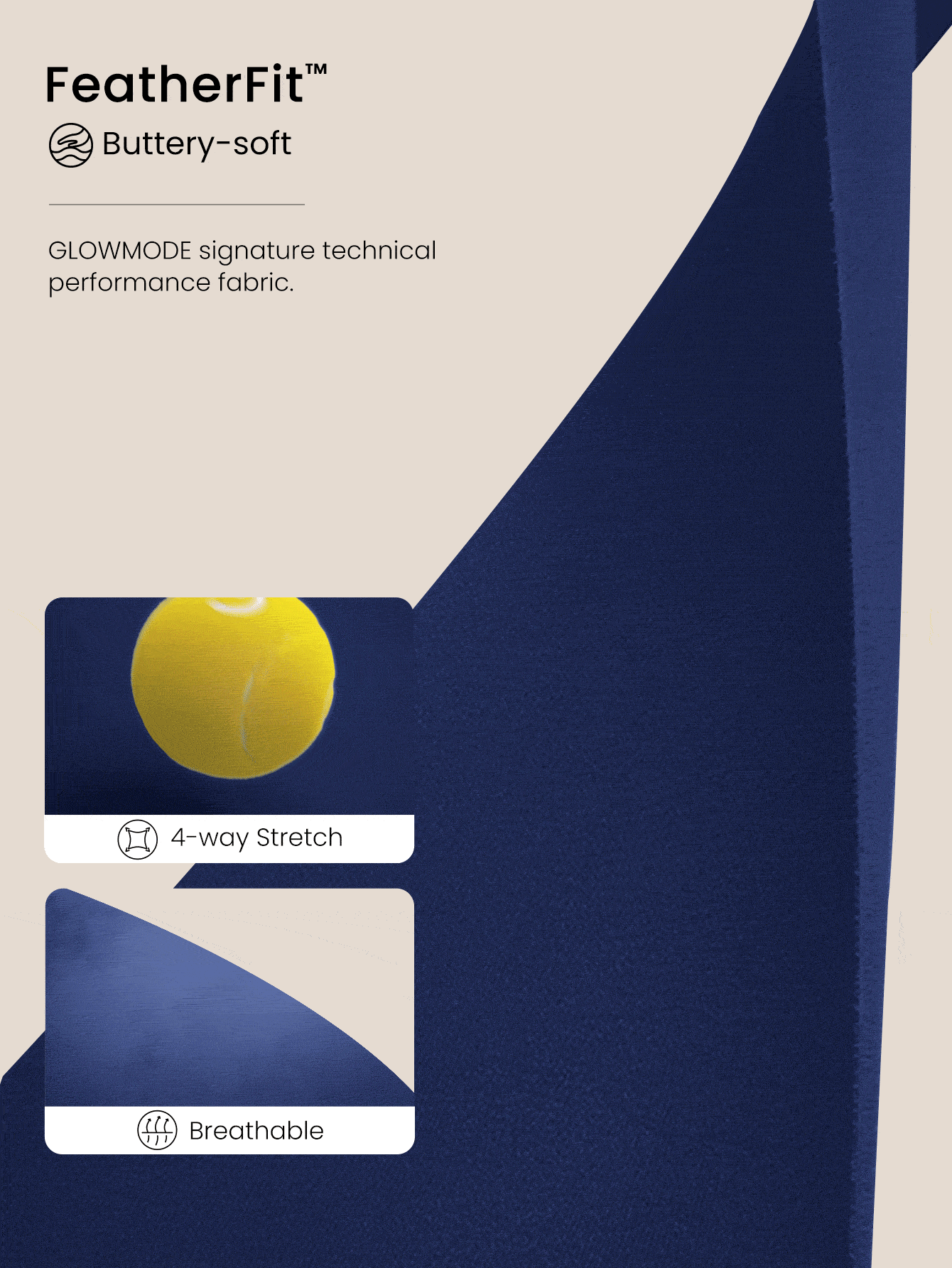 GLOWMODE Quần bó mông hình trái tim Love To Move FeatherFit™ 28" tập yoga hàng ngày tác động thấp - Dark Blue - Xem 5