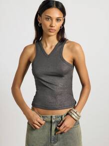 AiiRZ 金属无袖不对称领口修身背心