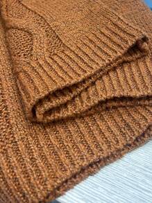 EMERY ROSE Plus Solid Cable Knit Sweater Skirt, For Winter