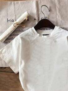 SHEIN EZwear 女士圣诞黑猫印花圆领 T 恤图案 T 恤女士上衣 - 白色 - 查看 2