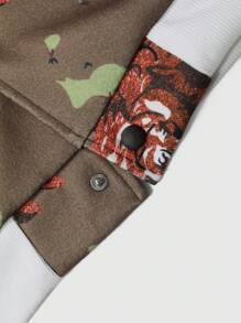 Manfinity Homme 1 Pc Men's Casual Outdoor Fashion Butterfly Print Jacket For Autumn - Multicolor - View 7