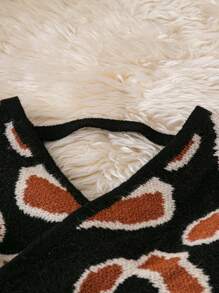 SHEIN Clasi 2024 Nowa Moda Leopard Print Criss-Cross Sweter Sukienka Dla Kobiet
