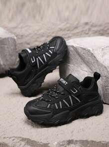 Classic Children's Outdoor Hiking Shoes, Slip-Resistant And Wear-Resistant TPR Sole, Adjustable Hook And Loop, Easy To Put On And Take Off, Classic Color Scheme, Fashionable And Versatile, Suitable For Snow, Outdoor Activities, And Hiking, Autumn/Winter - Multicolor - View 2