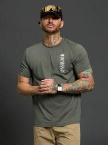Gym Rark Camiseta Esportiva de Manga Curta Estilo Boyfriend Casual com Estampa de Letra para Homens - Azul bebê - Visão 3
