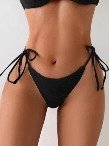 1 件女式纯色性感比基尼泳裤夏季