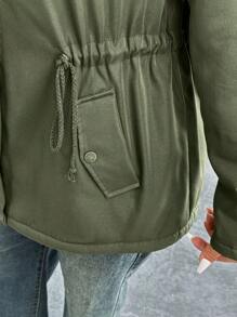 Calvaya Chaqueta con capucha y forro térmico informal de talla grande