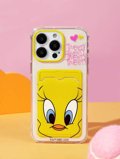 LOONEY TUNES X SHEIN Cartoon Pattern Card-Wrapped Fashion Phone Case, Compatible With IPhone