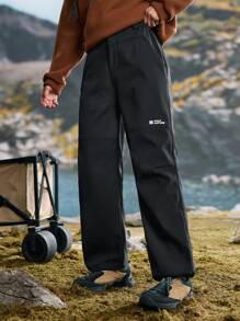 In My Nature Women's Casual Letter Print Drawstring Hiking Pants Heated Pantshiking Pants - Black - View 5