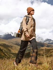 In My Nature Plus Size Women's Raglan Sleeve Zipper Front Hooded Loose Casual Jacket