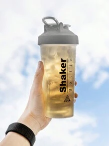1 件装蛋白质摇瓶运动瓶蛋白质摇杯，适用于锻炼前后，健身房搅拌瓶，带不锈钢球 - 灰色 - 查看 5