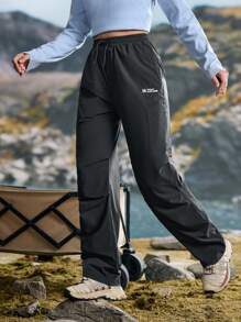 In My Nature In My Nature Women's Casual Letter Print Drawstring Waist Hiking Pants For Winter