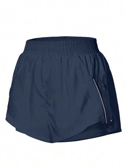 Gameset SHEIN Sport 女士弹性腰部简约运动短裤，日常休闲穿着女士运动短裤、健身短裤、骑行短裤