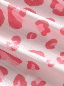 Girls' Simple And Fashionable Leopard Pattern And Solid Color Series Three Pieces Combination Base Long-Sleeved Underwear - Multicolor - View 4