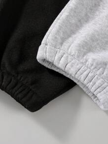 青少年女孩基本款两件套心形印花休闲运动裤，2024 秋冬新品系列