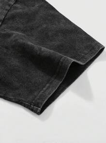 PAVTROS 男式棉质哥特式仿旧肖像图案圆领休闲短袖超大 T 恤，宽松版型，男友礼物，黑色街头风格