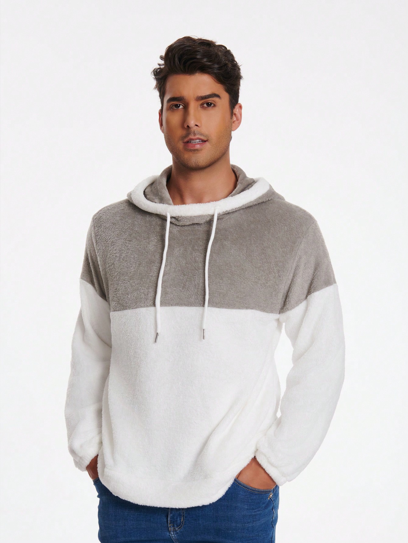 Manfinity Dauomo Men's Fleece Hooded Sweatshirt, Warm Winter Snow Sports Pullover