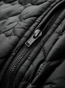 SHEIN SXY Plus Size Women Heart Quilted Padded Coat, Suitable For Fall & Winter, Date Night, Birthday, Bachelorette Party Outfit, Casual, Shopping, Streetwear, Going Out, Easy To Match & Looks Slim, Accent Your Body, Flatter The Figure