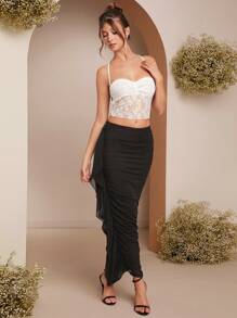 L'Amorae Women Sexy Elegant Lace Slip Camisole, Summer - White - View 6