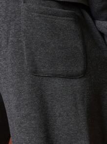 SUMWON Regular Fit Overhead Colour Block Hoodie And 90's Jogger 2 Piece Set - Grey - View 7