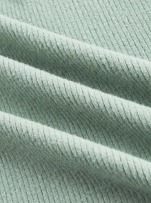 Manfinity VCAY Men's Fitted High Neck Long Sleeve Knit T-Shirt, Suitable For Autumn - Green - View 4