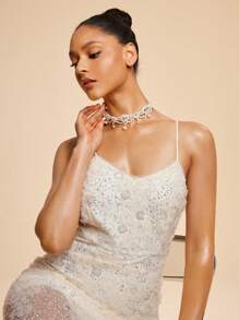 SHEIN Belle Collar minimalista, lujoso y ligero para mujer, para uso diario y casual