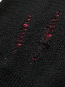 Manfinity EMRG Jersey grueso de cuello redondo con bloqueo de color y estampado de estrella de cinco puntas, de uso casual y versátil, para salir con amigos