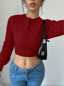 Chiquease French Versatile Backless Tie Cuff Long Sleeve Pullover Sweater For New Year Clothes - Red - View 4