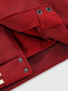 ROMWE MEN Prep 1 件装 男士纯色拼布前扣长袖休闲夹克 - 彩色 - 查看 7