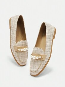 CUCCOO BIZCHIC 新款英伦风平底乐福鞋休闲方头女士平底鞋新年假期 - 杏色 - 查看 2