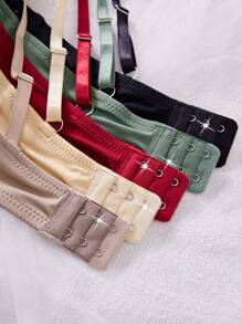 Bộ 5 chiếc/Bộ Áo ngực lót nữ màu trơn tối giản, thoải mái & không dây - Nhiều màu - Xem 4