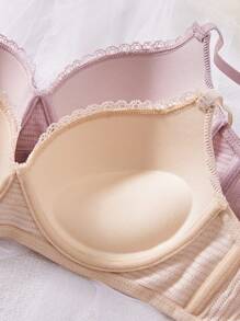 Wedaily 5pcs/Set Women's Simple Casual Push Up Bras - Multicolor - View 6