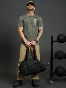 Gym Rark Camiseta Esportiva de Manga Curta Estilo Boyfriend Casual com Estampa de Letra para Homens - Azul bebê - Visão 6
