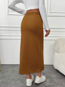 SHEIN Jupe longue et confortable de milieu de gamme pour femme