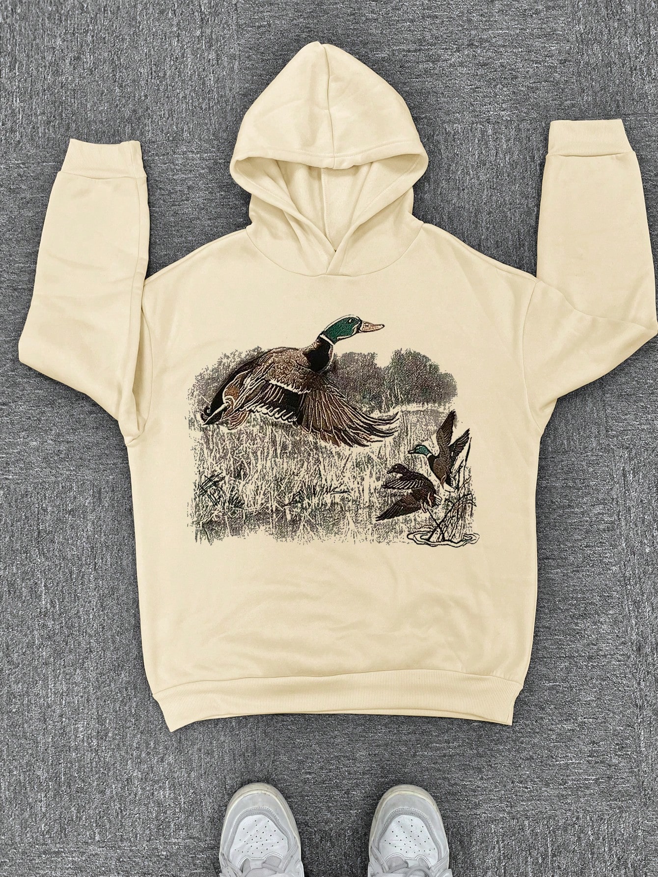 Manfinity Dauomo Men's Casual Animal Print Hooded Sweatshirt, Autumn/Winter