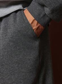 SUMWON Regular Fit Overhead Colour Block Hoodie And 90's Jogger 2 Piece Set - Grey - View 6