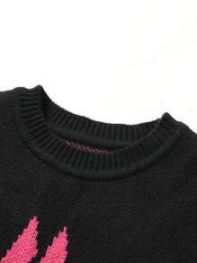 Manfinity EMRG Jersey grueso de cuello redondo con bloqueo de color y estampado de estrella de cinco puntas, de uso casual y versátil, para salir con amigos